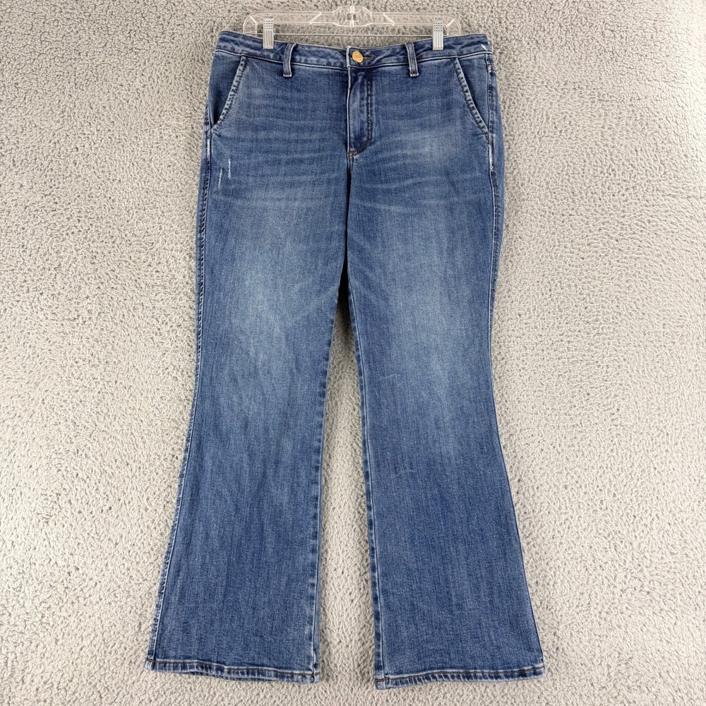 KUT from the Kloth Kelsey Ankle Flare Jeans Womens 10 Blue‎ High Rise Stretch